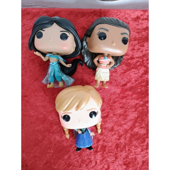 Funko Pop Lot Disney Anna‎ 152, Jasmine 52, And Moana 213 LOOSE, No Box - Picture 1 of 5
